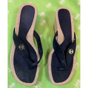 Timberland Black and Tan Wedge Sandals